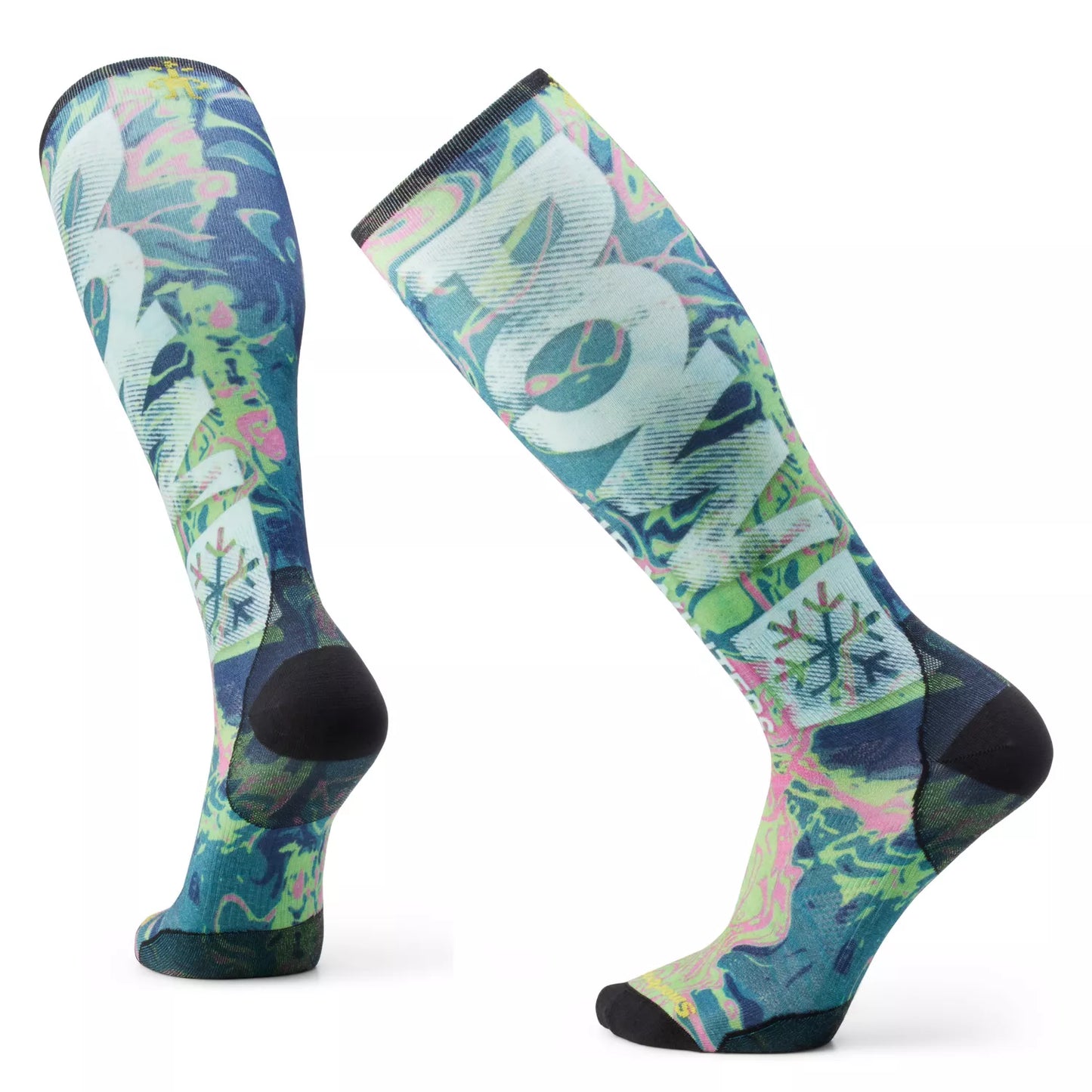 Smartwool Ski Zero Cushion POW Print Over the Calf Socks - Twilight Blue