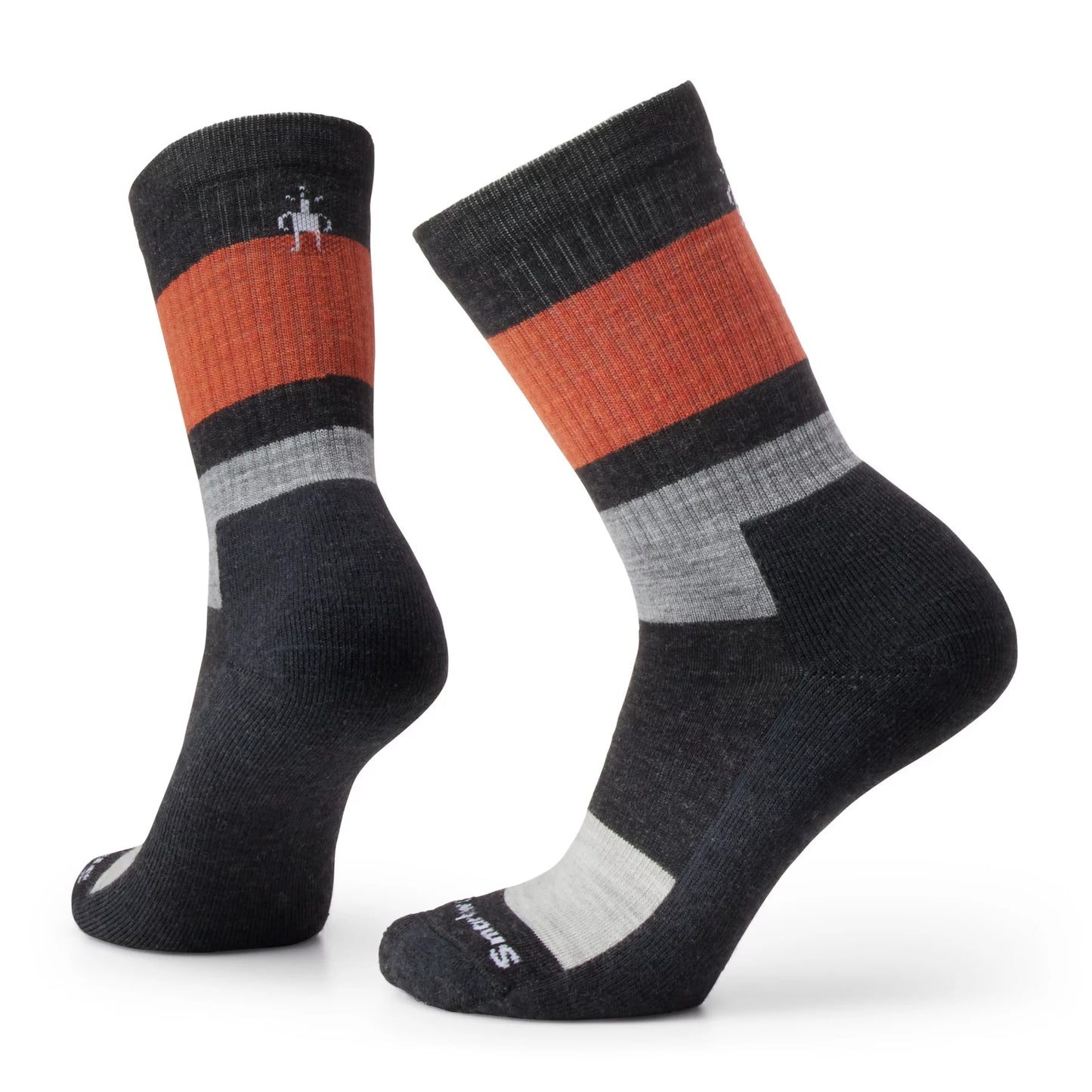 Smartwool Everyday Blocked Stripe Light Cushion Crew Socks - Charcoal