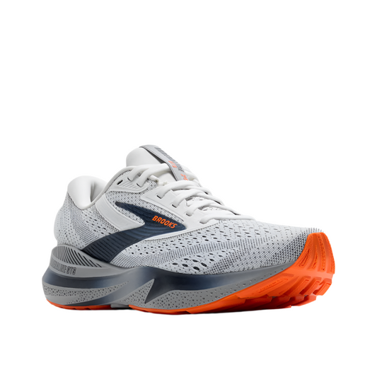 Brooks Men's Adrenaline GTS 24 Lightweight Road Running Shoe - White/Peacoat/Alloy