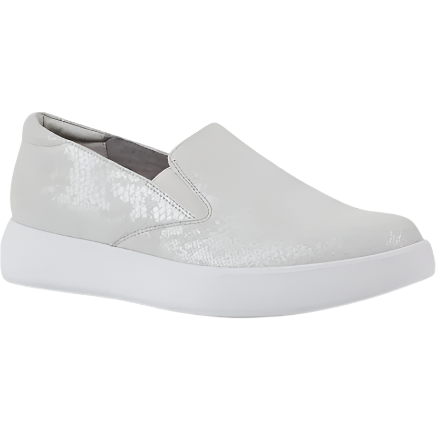 Munro Women's Lennox Slip-On Sneaker - White Snake Print Suede