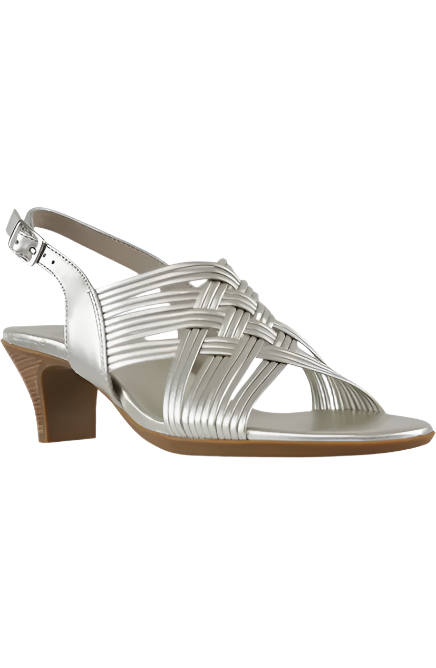 Munro Women's Marianna Slingback Sandal - Natural Metallic Leather