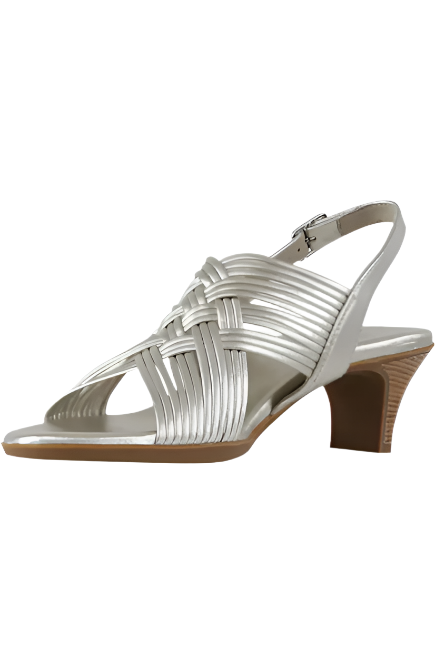 Munro Women's Marianna Slingback Sandal - Natural Metallic Leather