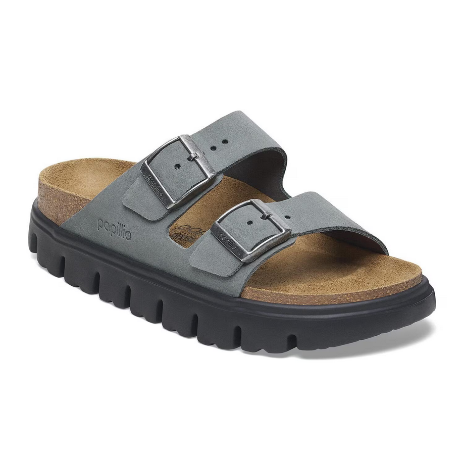 Papillio by Birkenstock Women's Arizona Chunky Sandal - Basalt Grey Suede