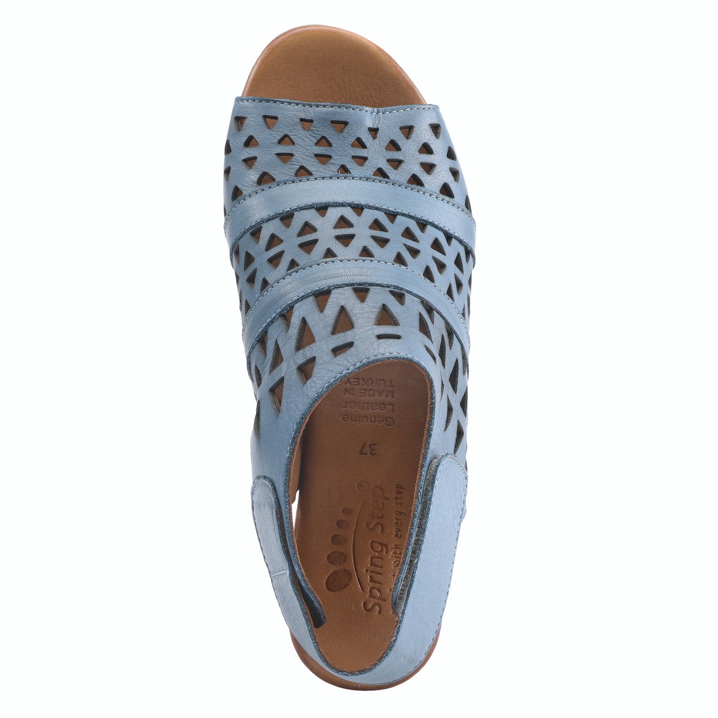 Spring Step Women's Dorotha Classic Leather Heeled Sandals - Blue