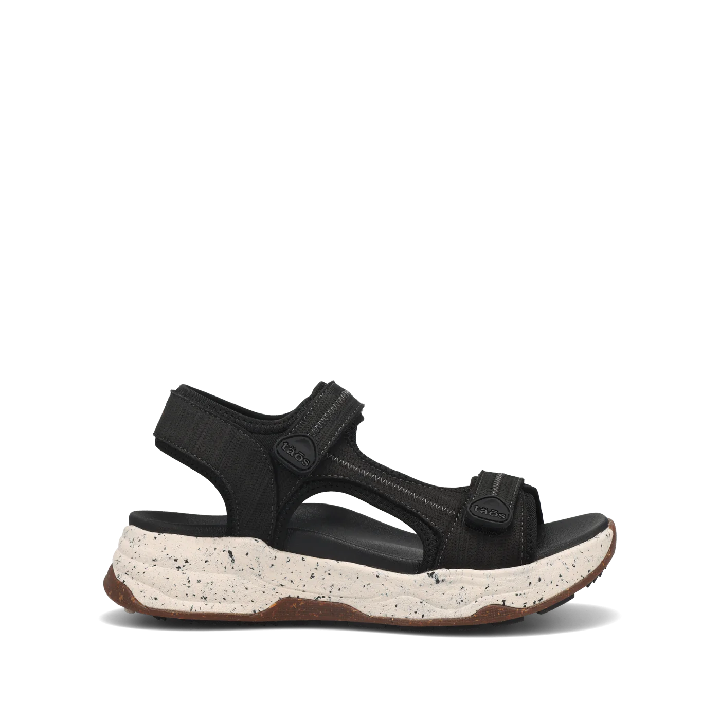 Taos Women's Super Side Strap Sandal - Black Emboss