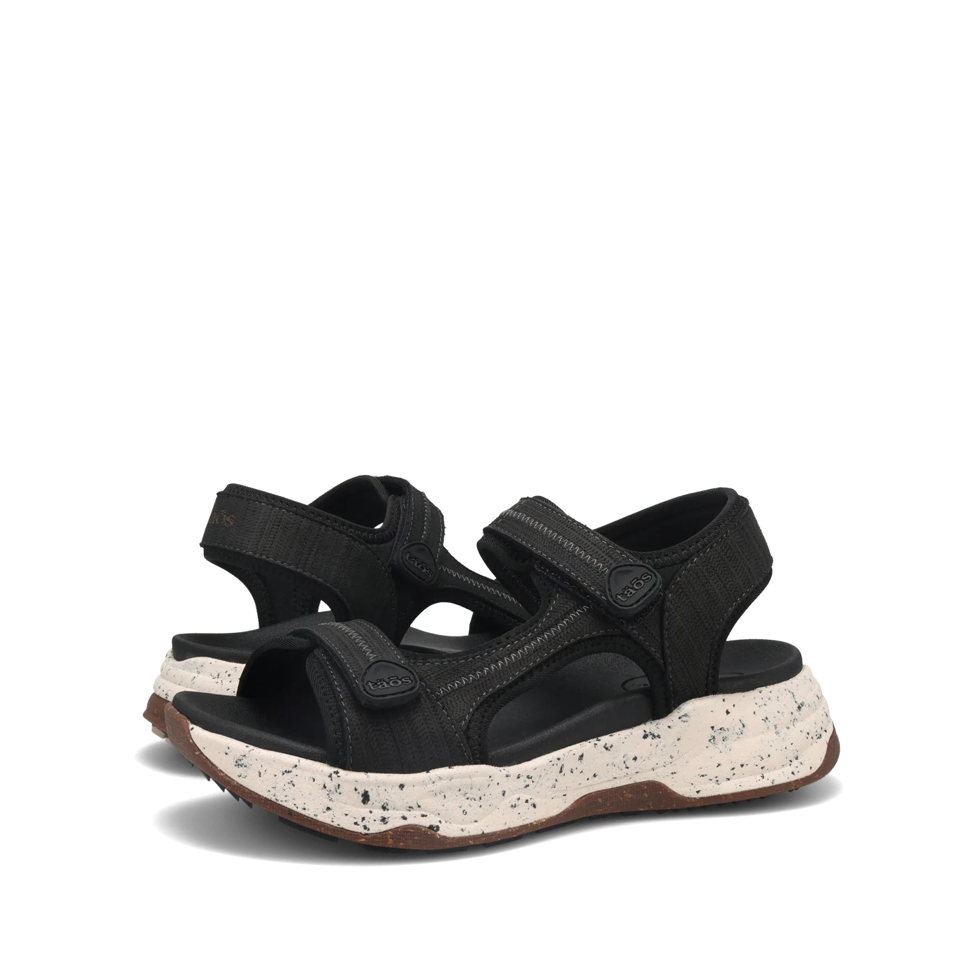 Taos Women's Super Side Strap Sandal - Black Emboss