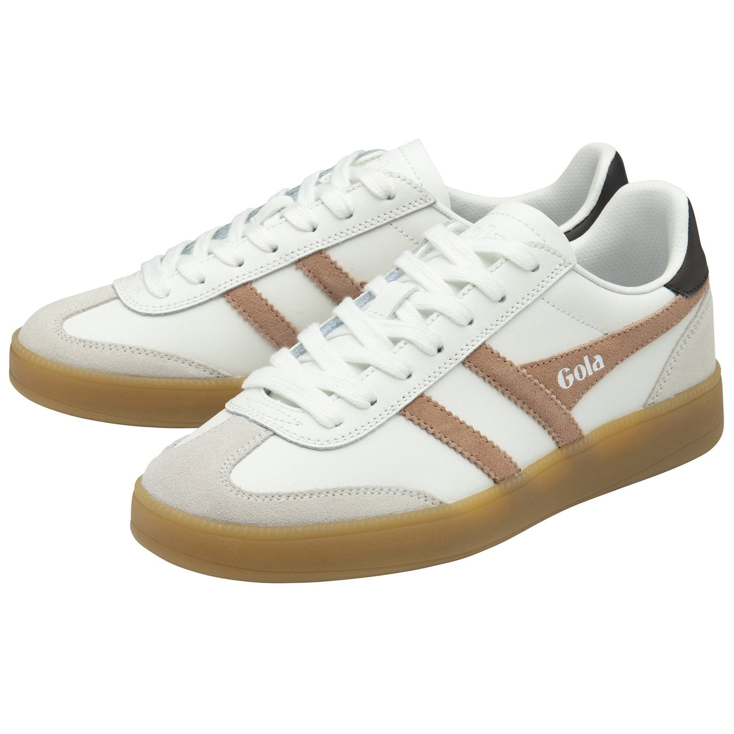 Gola Classics Women's Viper Leather Sneakers - White/Cameo/Dark Brown/Gum
