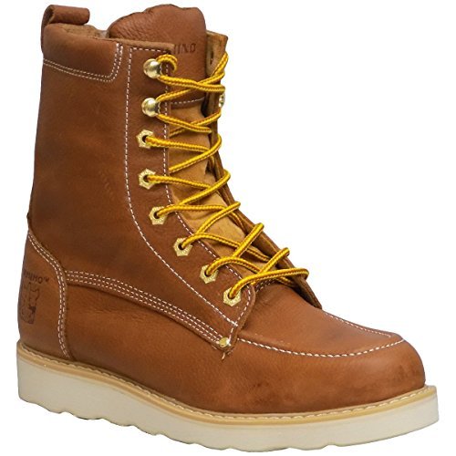 Rhino 82T06-7.5 8in. Moc Toe Leather Work Boot, Butternut