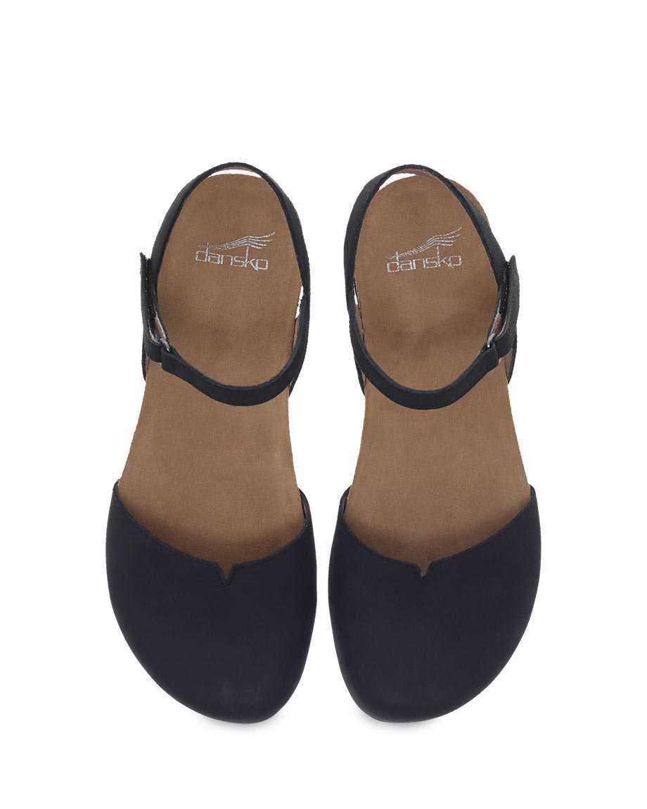 Dansko Women's Rowan Sandal - Black Milled Nubuck