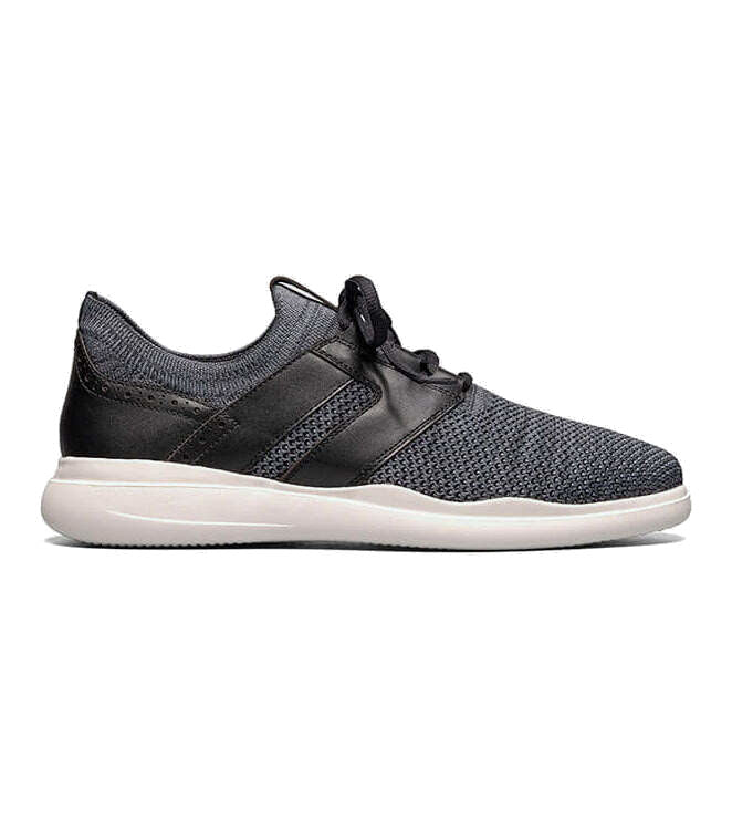 side view of shoe Stacy Adams Men's Moxley Knit Lace Up Sneaker - Black/Gray