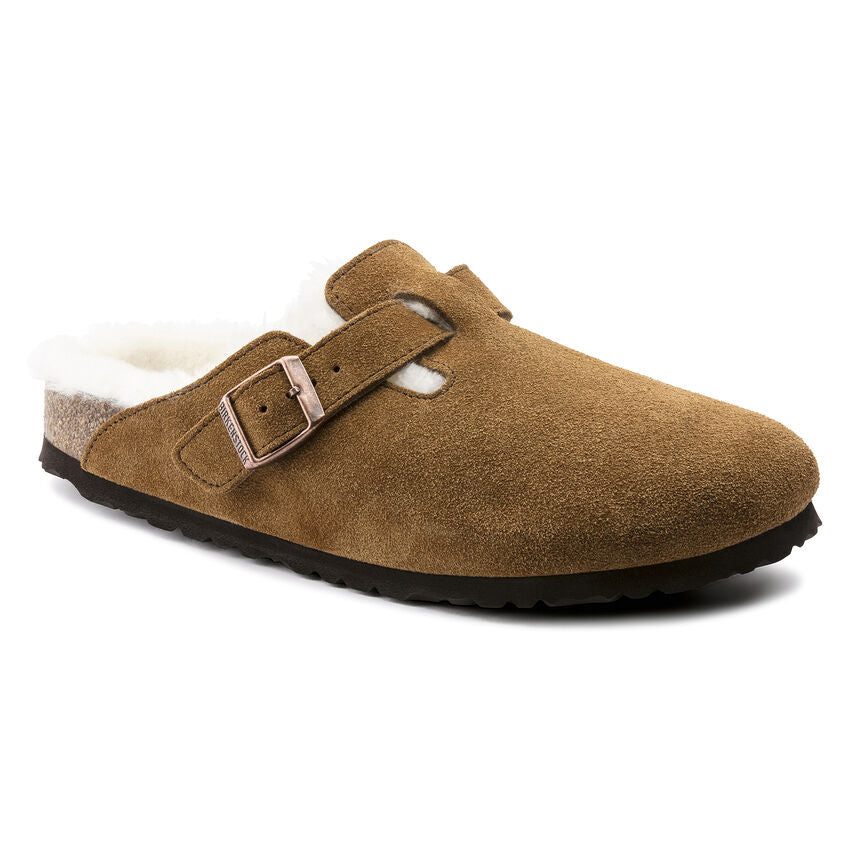 Birkenstock Unisex Boston Shearling Suede Leather - Mink