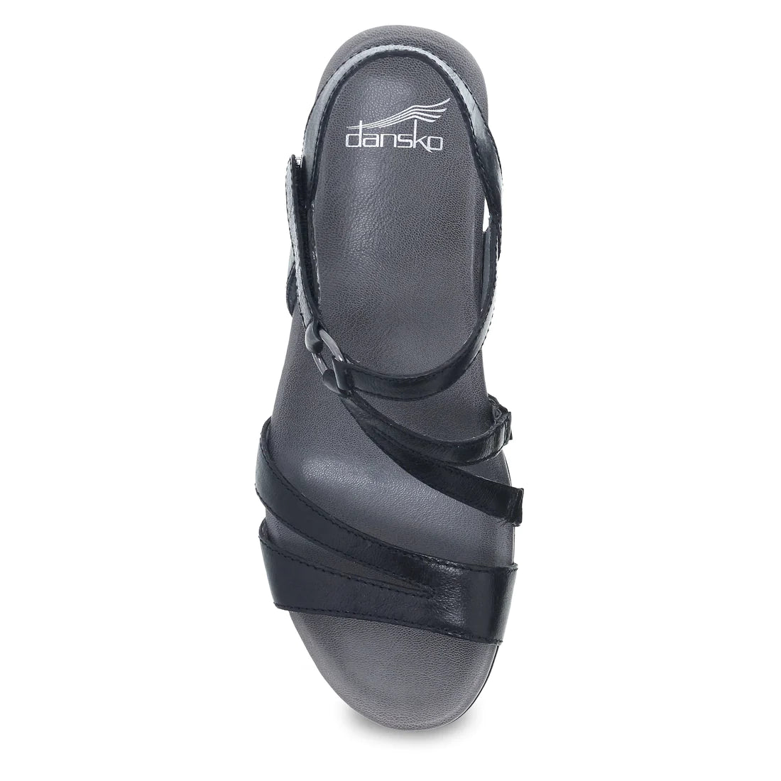 Dansko Women's Addyson Wedge Sandal - Black Glazed