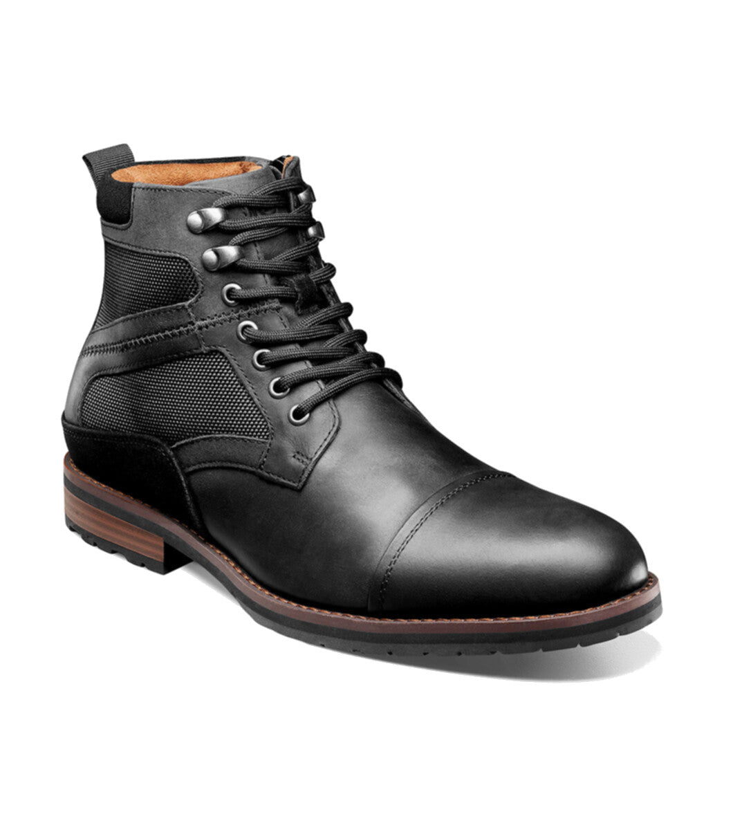 Stacy Adams Men s Osiris Cap Toe Lace Up Boot Black Waxy Alamo