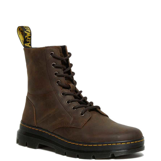 Dr. Martens Men's Combs Crazy Horse Leather Casual Boots - Dark Brown