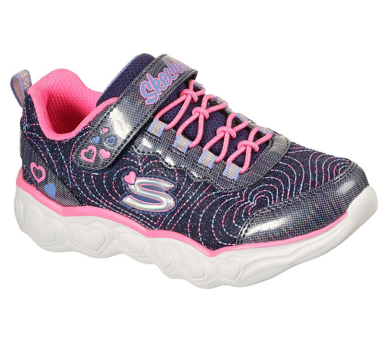 Arctic Hilsen Billy ged Skechers Girls Forever Hearts Sneaker - Navy Multi – Alamo Shoes