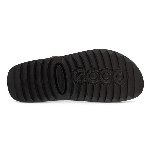 view of outer sole of ecco men's 2nd cozmo two band slide in mocha color