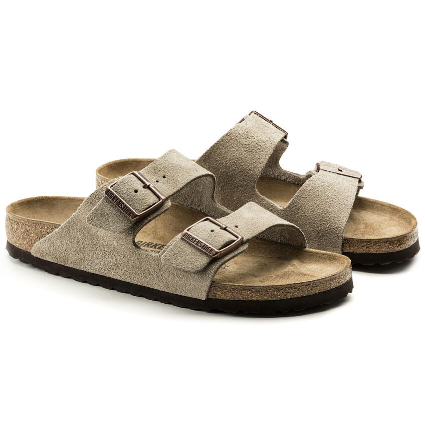 Birkenstock Unisex Arizona Soft Footbed - Taupe Suede