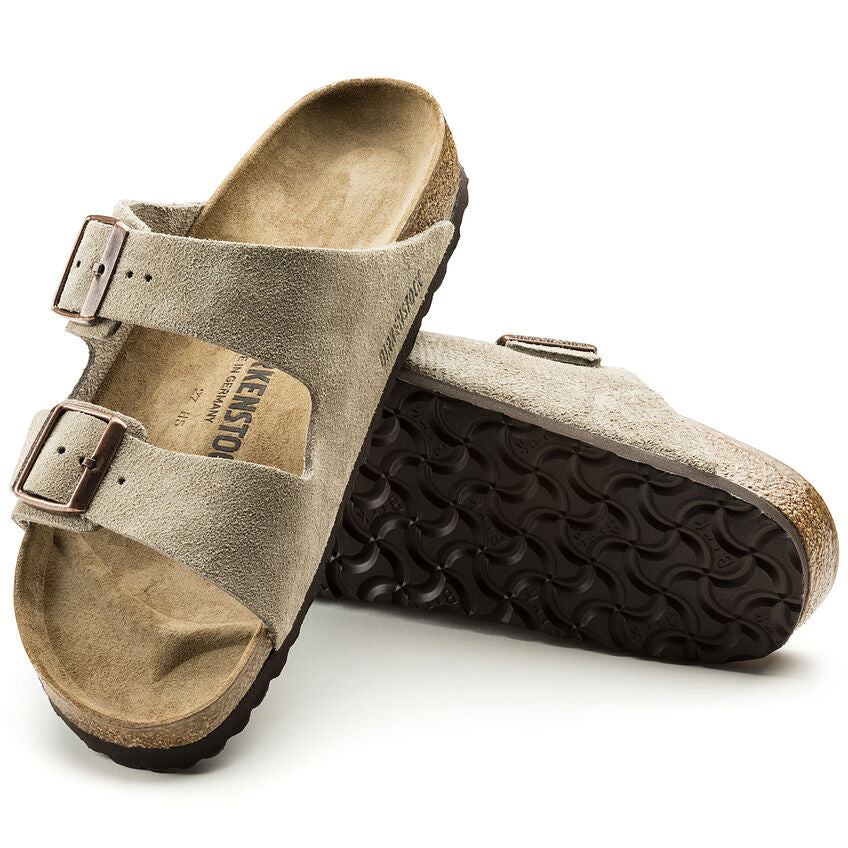 Birkenstock Unisex Arizona Soft Footbed - Taupe Suede