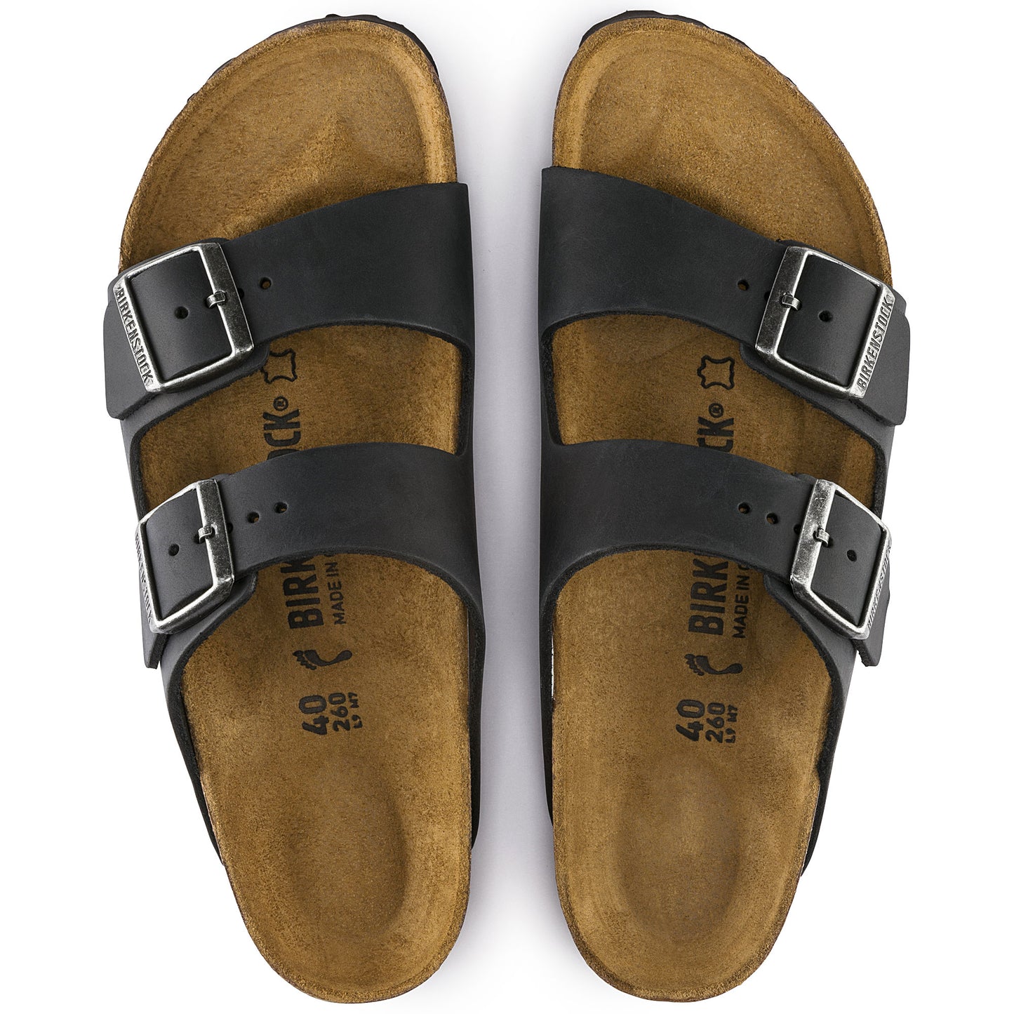 Birkenstock Unisex Arizona Oiled Leather Sandal - Black