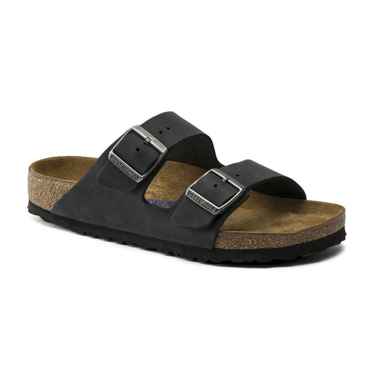 Birkenstock Unisex Arizona Soft Footbed Oiled Leather Sandal - Black