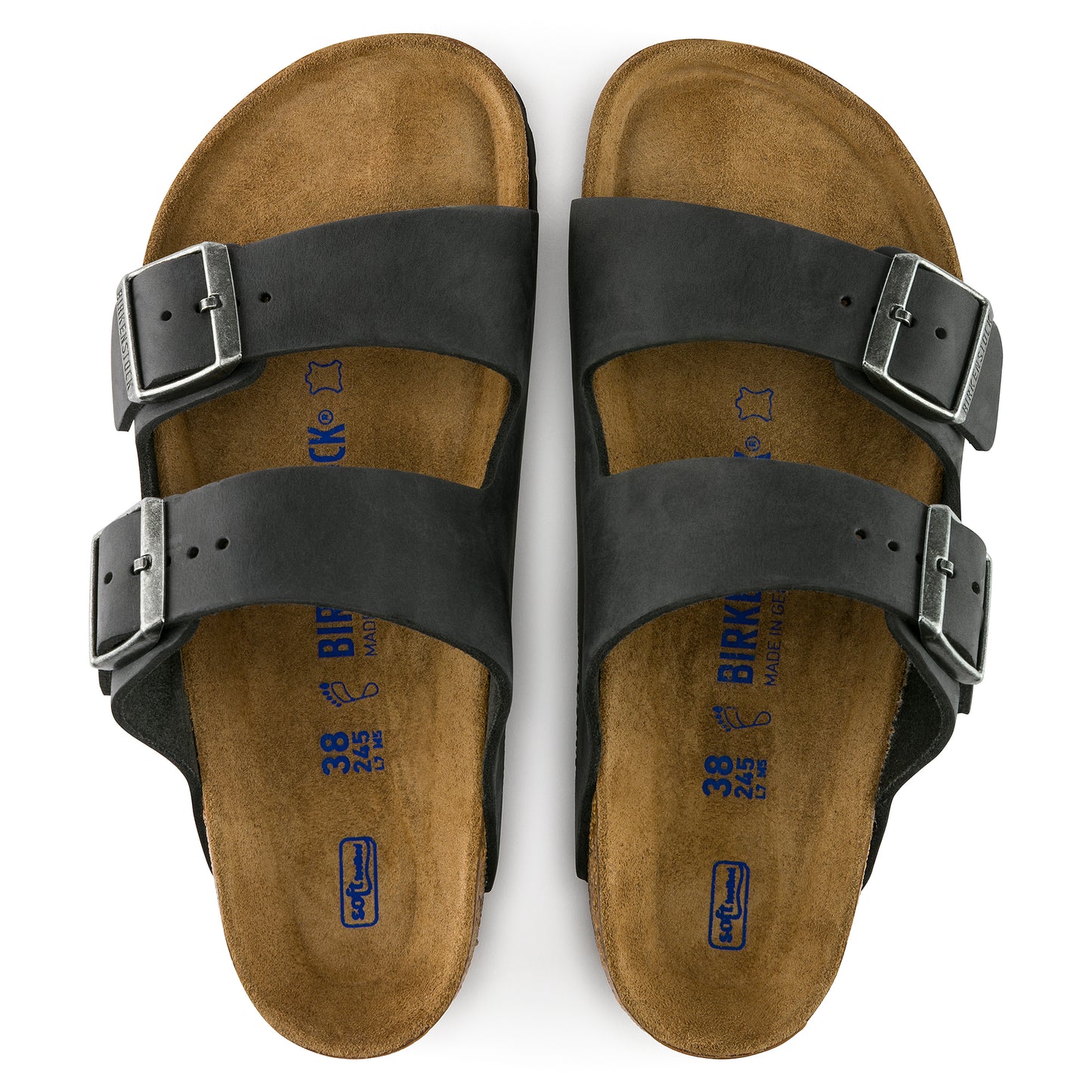 Birkenstock Unisex Arizona Soft Footbed Oiled Leather Sandal - Black