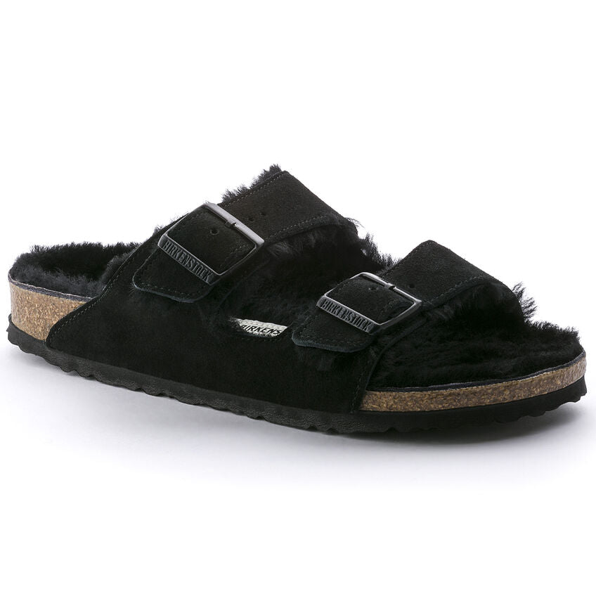 Birkenstock Unisex Arizona Shearling Suede Leather - Black