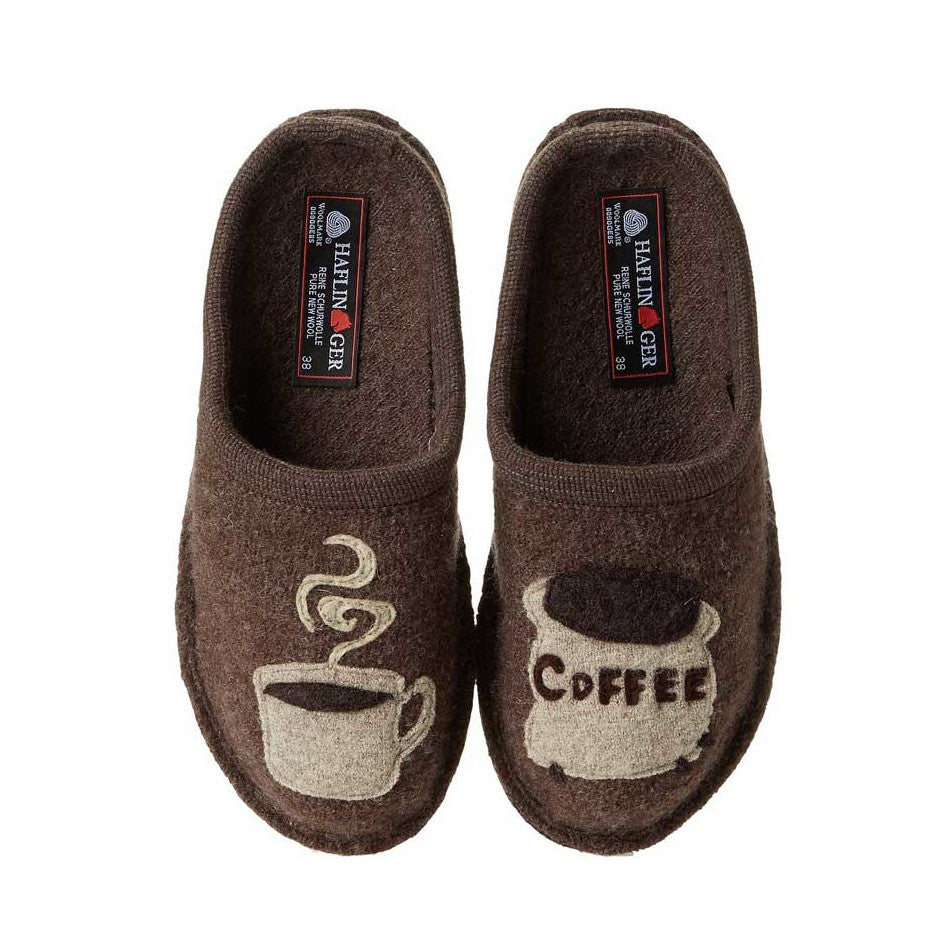 Haflinger Unisex Coffee Slippers with Soft Sole – Alamo