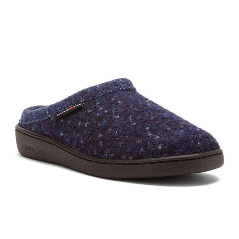 Haflinger Unisex AT (AT70) Durable Slippers with Rubber Sole - Navy Speckle