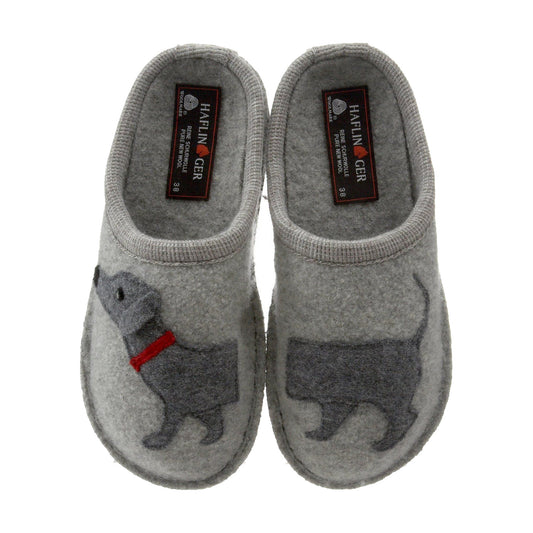 Haflinger Women's Doggy Slippers Silver - Grey