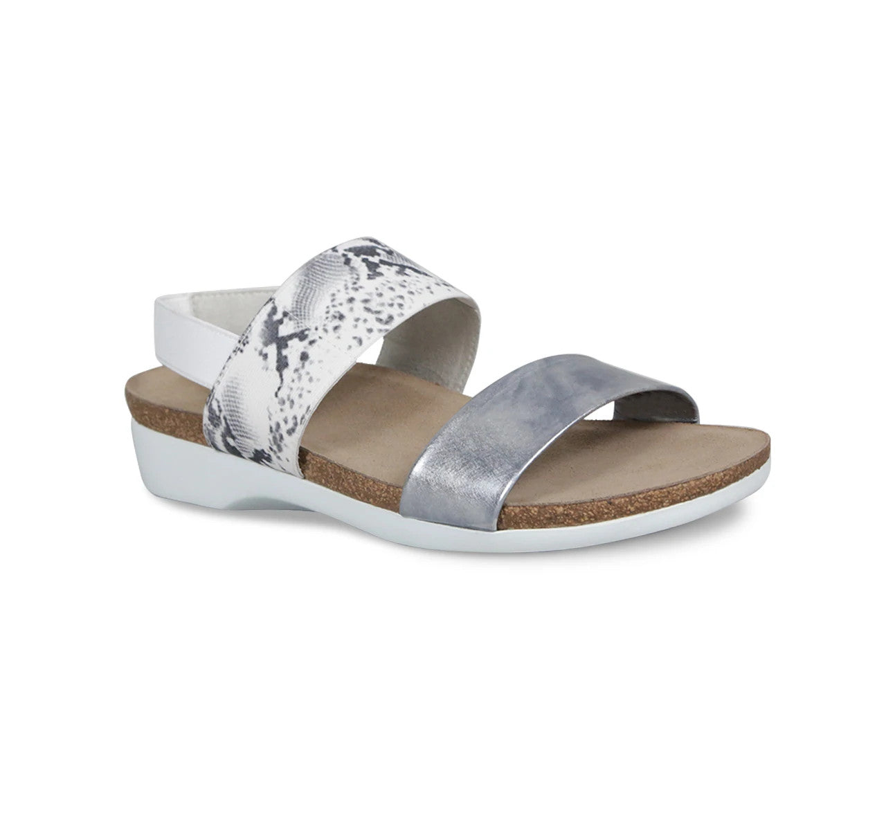 Munro Women's Pisces Sandal - Silver/ White Snake