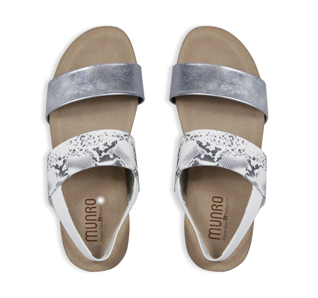 Munro Women's Pisces Sandal - Silver/ White Snake