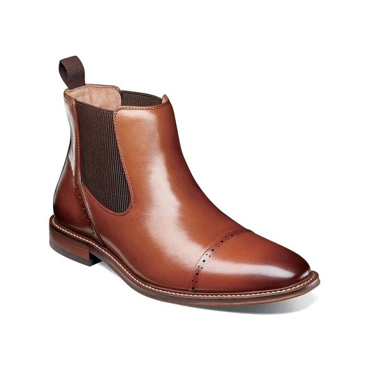 Stacy Adams Men's Maury Cap Toe Chelsea Boot - Cognac