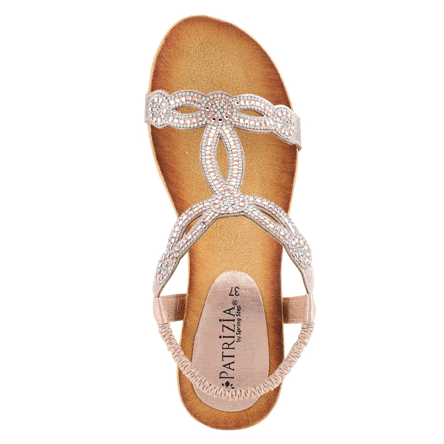 Spring Step Women's Patrizia Shining T-Strap Sandal - Champagne