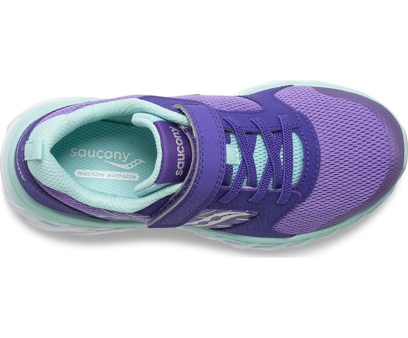 Saucony Big Kid's Wind 2.0 A/C Sneaker (Sizes 10.5 - 7) - Purple/Turquoise