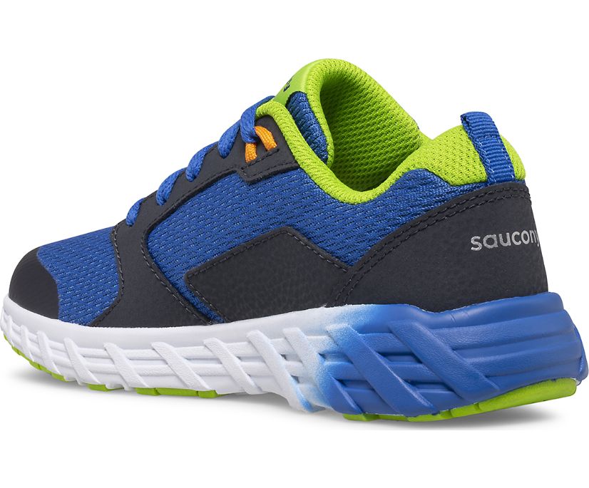 Saucony Big Kid's Wind 2.0 Lace Sneaker (Sizes 10.5 - 7) - Blue/Green