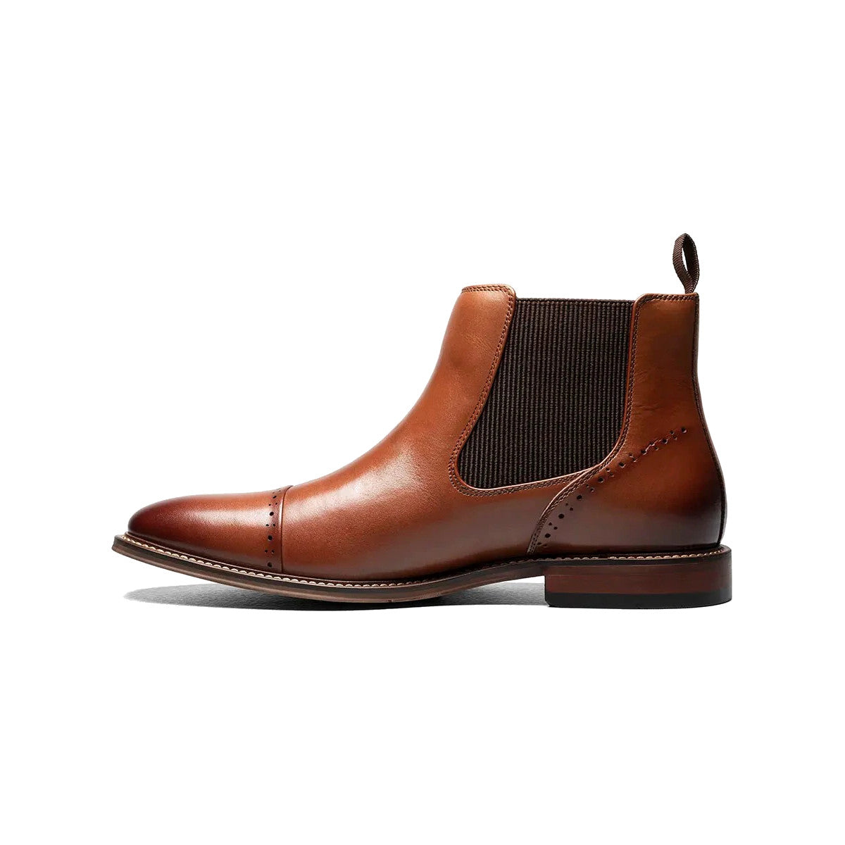 Stacy Adams Men's Maury Cap Toe Chelsea Boot - Cognac
