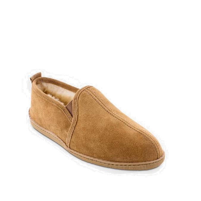 Minnetonka Men's Twin Gore Sheepskin Moc - Golden Tan