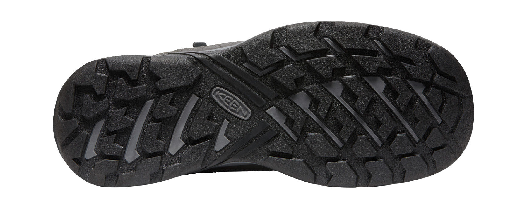 KEEN Men's Circadia Mid Waterproof Shoe Sole with KEEN Logo Bottom Up View