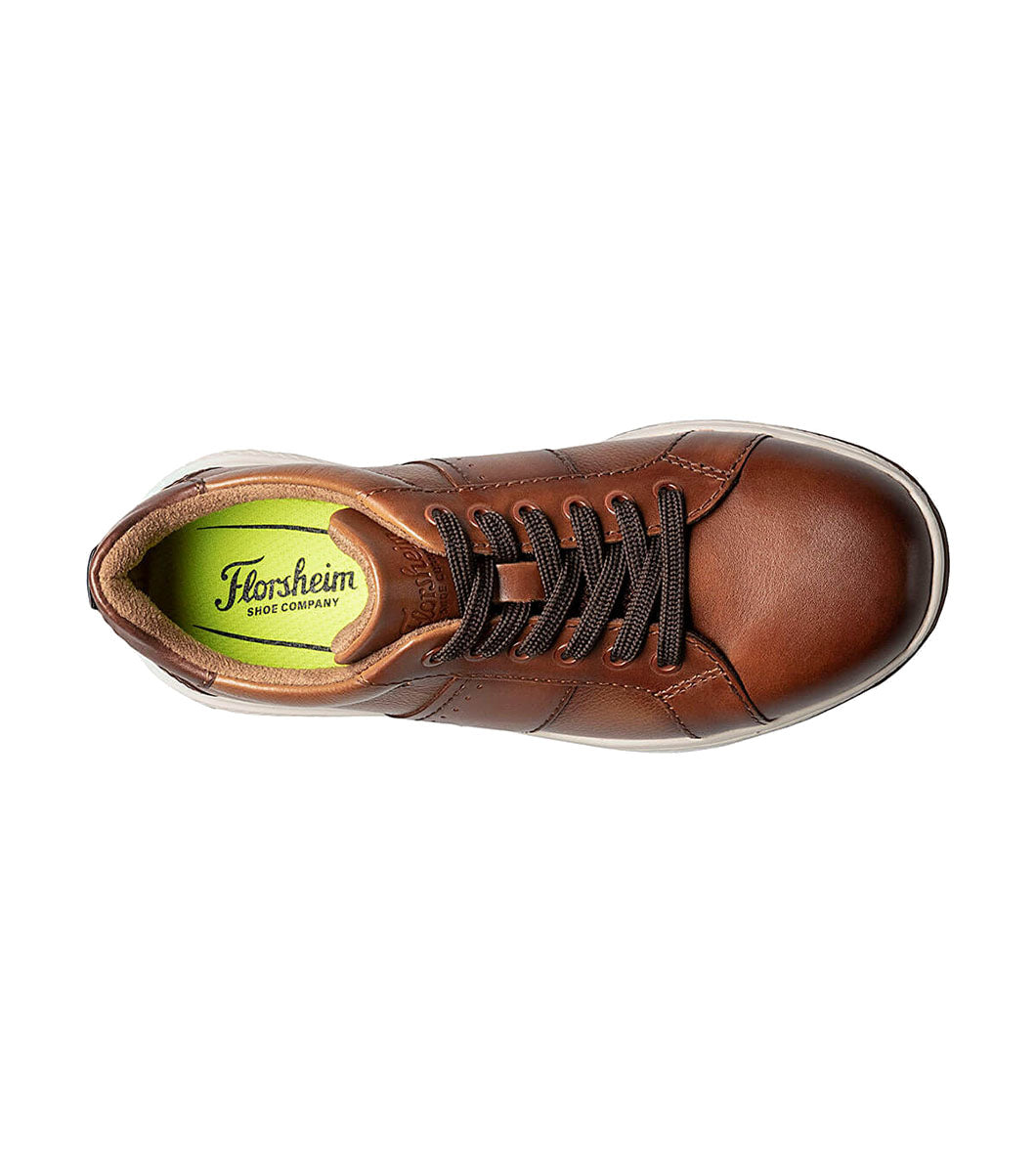 Florsheim Boys' Great Lakes Jr. Lace To Toe - Cognac top down view of shoe