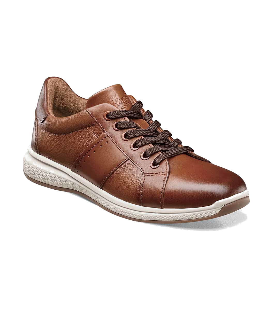 Florsheim Boys' Great Lakes Jr. Lace To Toe - Cognac 3/4 view of shoe