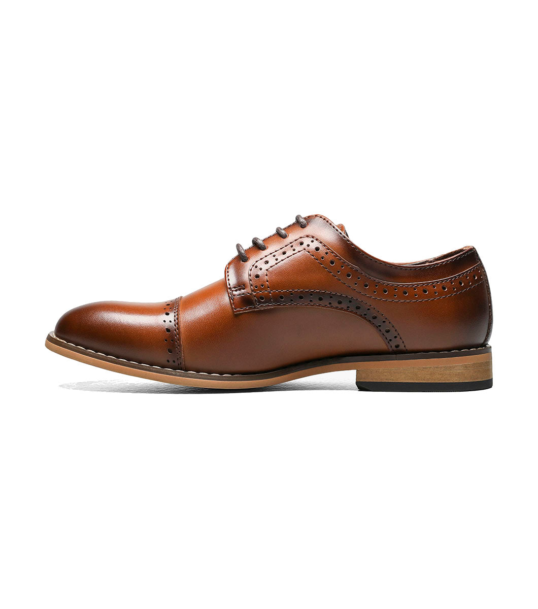 Stacy Adams Boy's Dickinson Cap Toe Oxford - Cognac