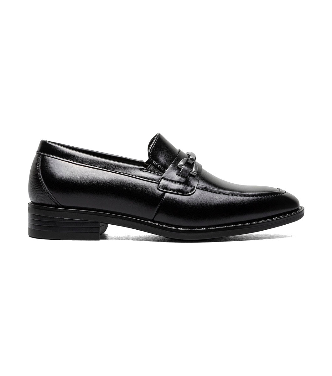 Stacy Adams Boys Kaylor Moc Toe Bit Slip On - Black