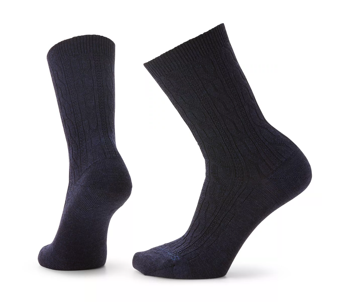 Smartwool Women's Everyday Cable Zero Cushion Crew Socks 2 Pack - Deep Navy