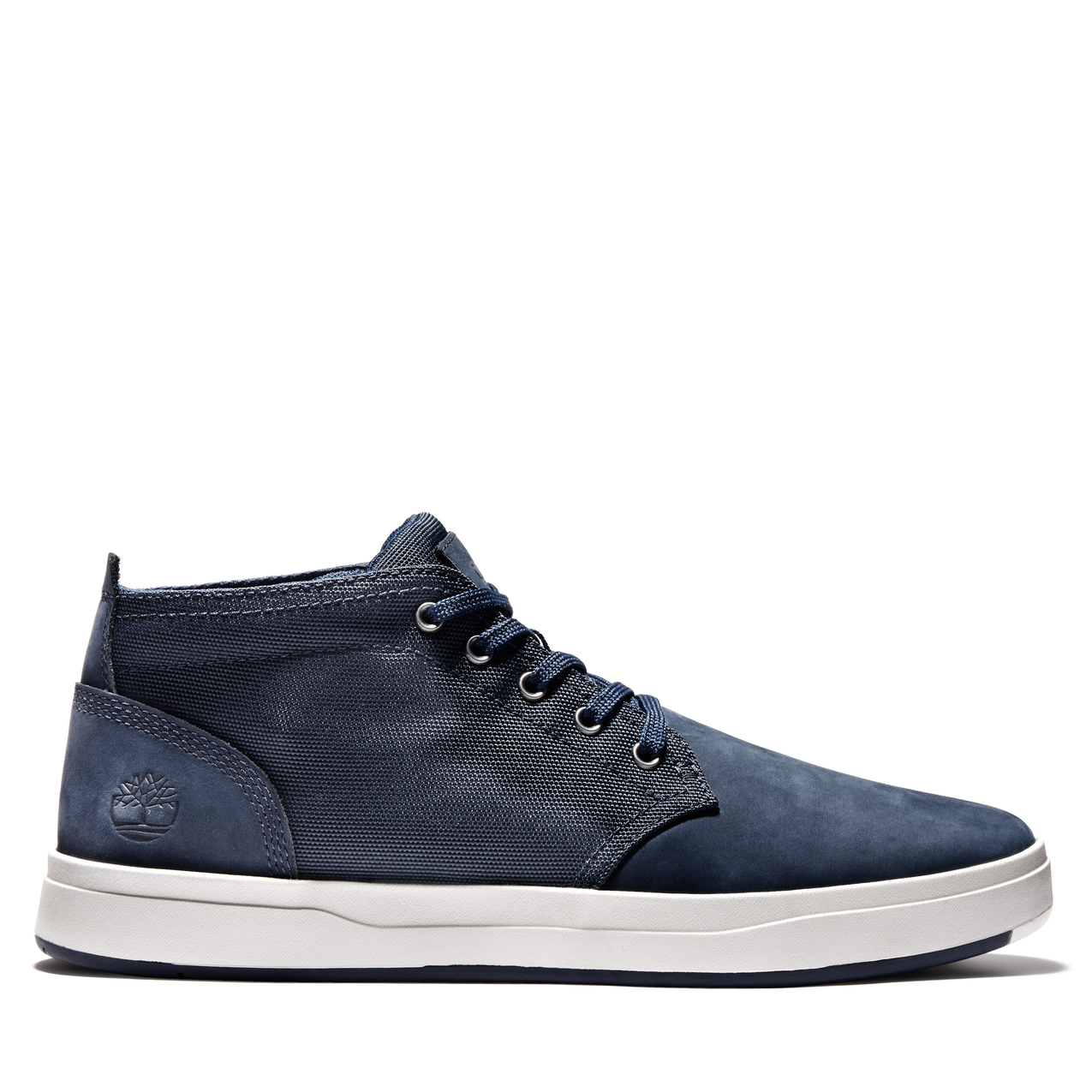 Side view of shoe Timberland Men's Davis Square F/L Chukka - Navy/Black Iris