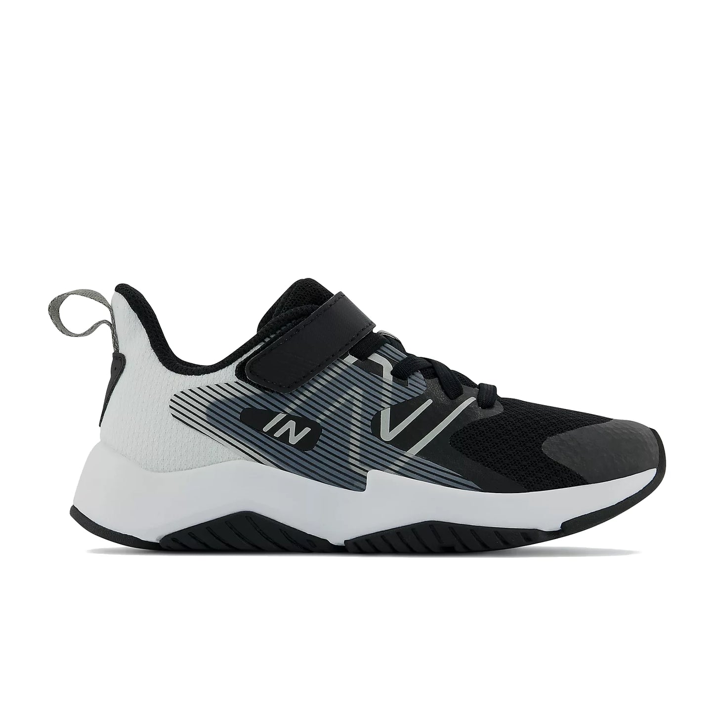 New Balance Kids' Rave Run v2 Bungee Lace with Top Strap - Black/White