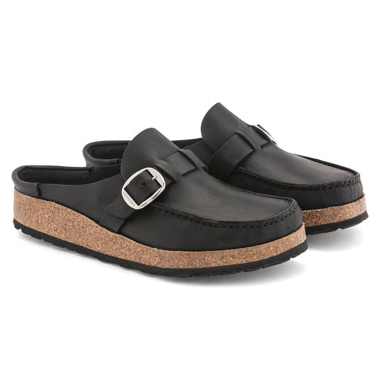 Birkenstock Women's Buckley Oiled Leather Clog - Black