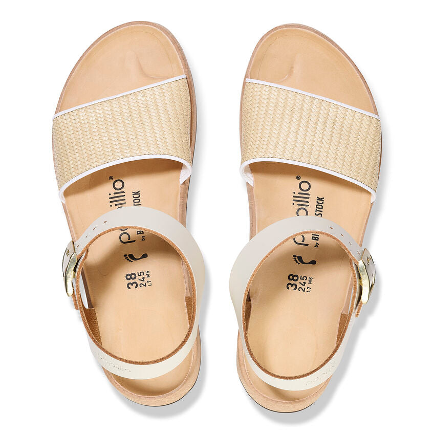 Papillio by Birkenstock Women's Glenda Sandal - Natural White/Raffia/Leather