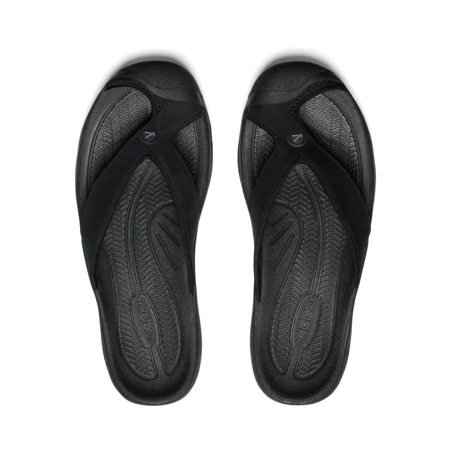Men's Waimea TG Leather Flip-Flop Sandals - Black