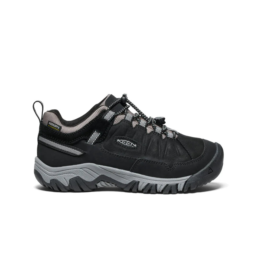 Keen Big Kid's Targhee IV Low Waterproof Boot - Black/Steel Grey