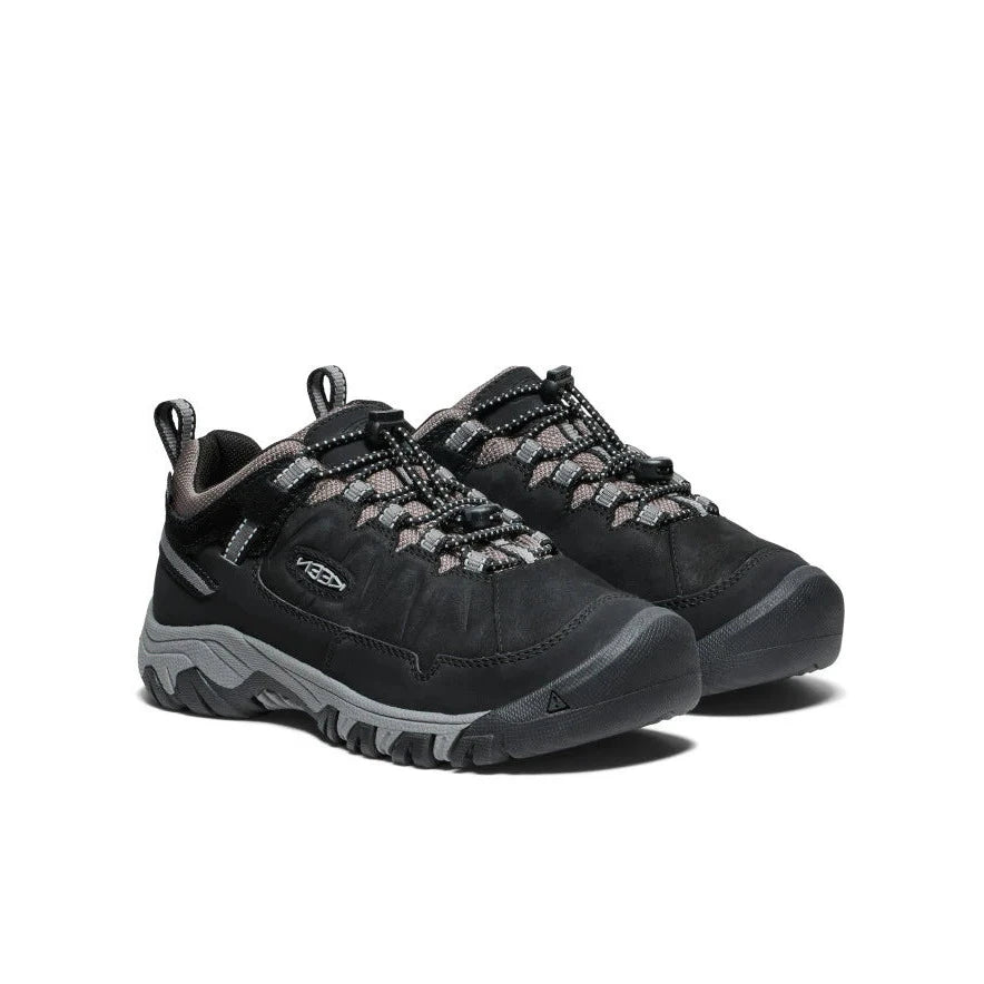 Keen Big Kid's Targhee IV Low Waterproof Boot - Black/Steel Grey